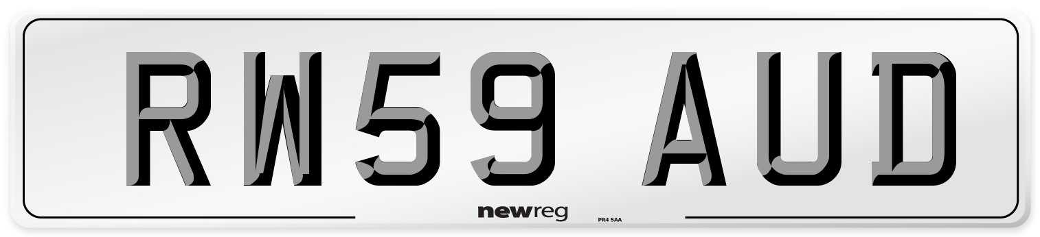 RW59 AUD Number Plate from New Reg